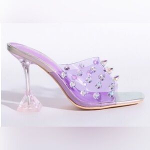 NEW Azalea Wang Women’s Sweet and Sour Chunky Sandals in Purple Size 10